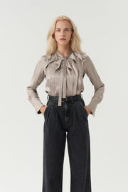 Elizabeth silk blouse (grey)