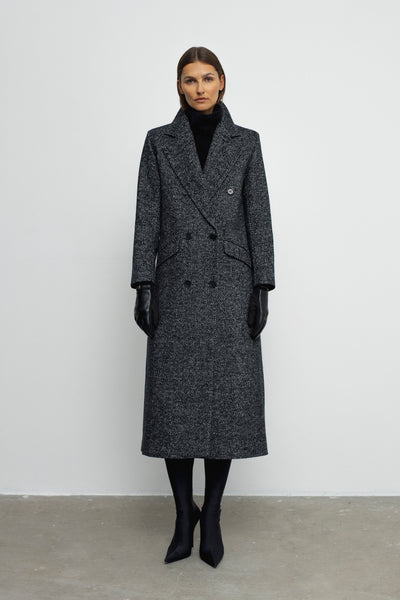 Denis Coat - Grey Herringbone