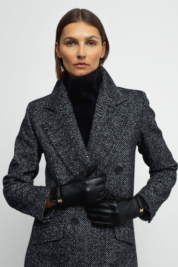 Denis Coat - Grey Herringbone