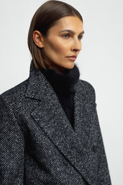 Denis Coat - Grey Herringbone