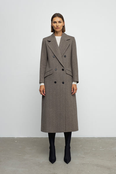 Denis Coat- Brown Herringbone