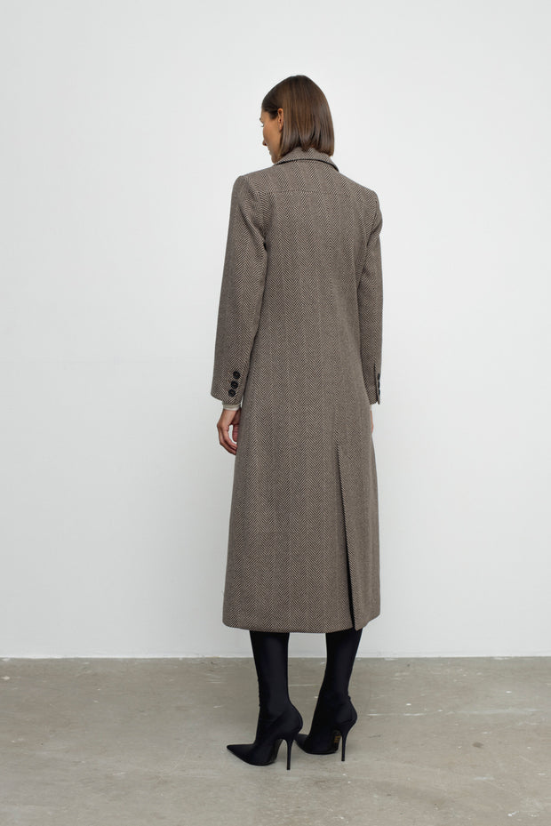 Denis Coat- Brown Herringbone