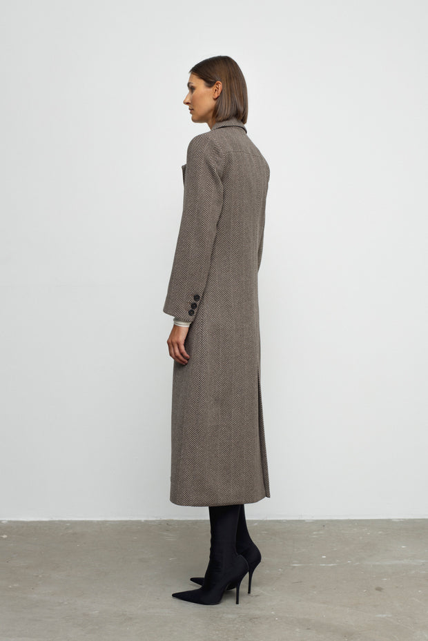Denis Coat- Brown Herringbone