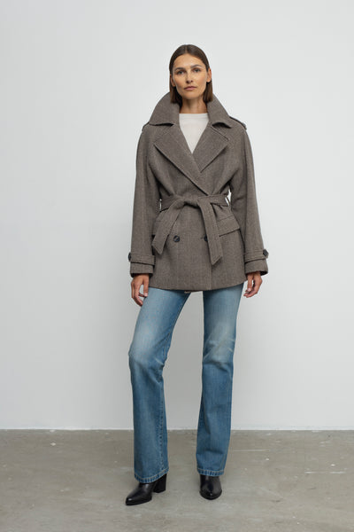 Angelia Jacket Brown Herringbone