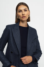 Paris Blazer- Navy Checkered