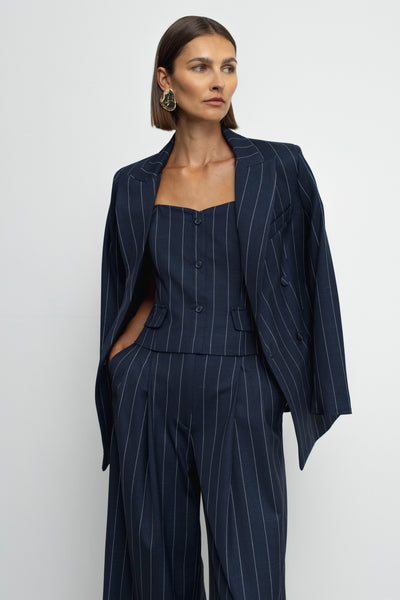 Paris Blazer Navy Pinstripe