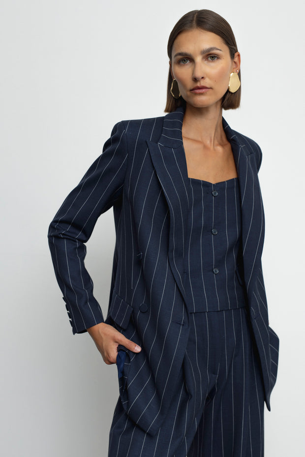 Paris Blazer Navy Pinstripe