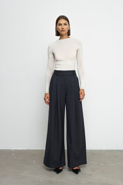 Riviera Trousers - Navy Blue Check