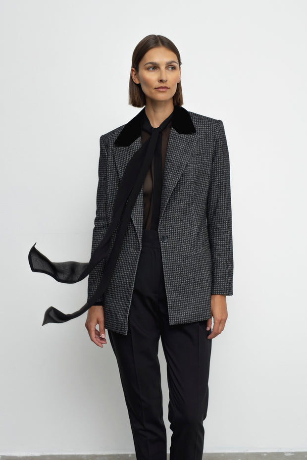 Zoe Black Checkered Jacket