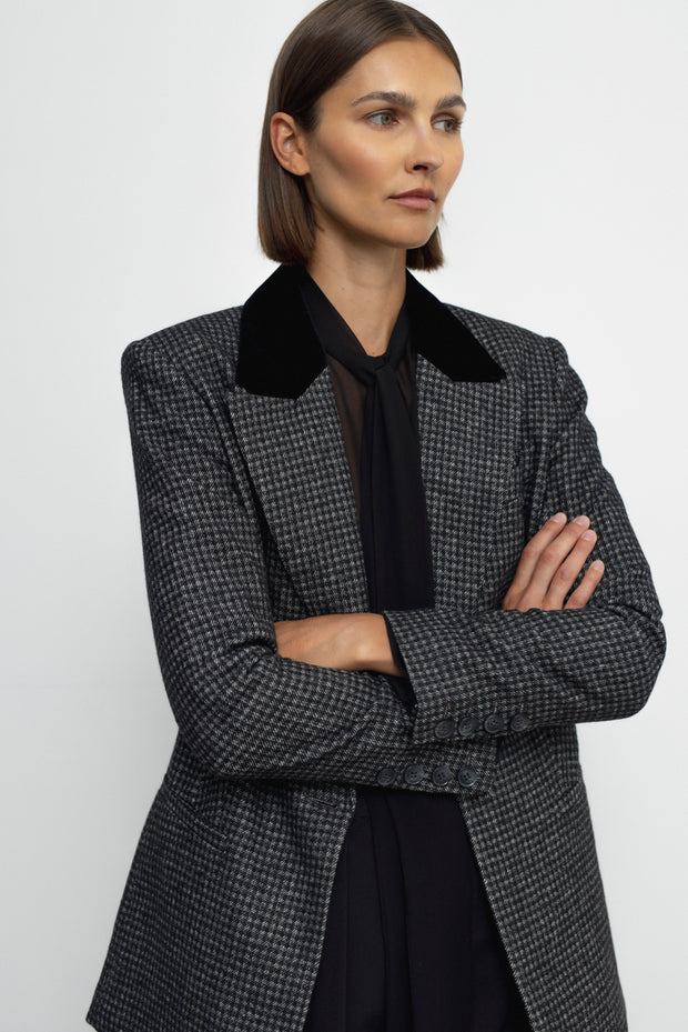 Zoe Black Checkered Jacket