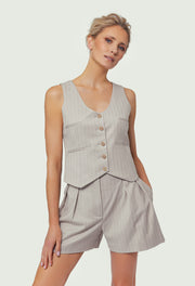 Kristy Vest Pinstripe Silver
