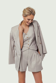 Kristy Vest Pinstripe Silver