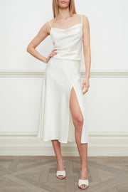 June silk midi skirt