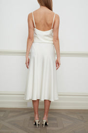 June silk midi skirt