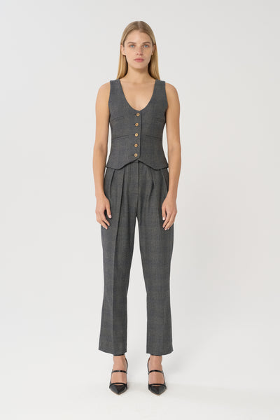 AW22 Kristy Vest Grey Check