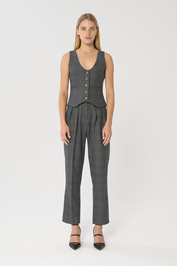 AW22 Kristy Vest Grey Check
