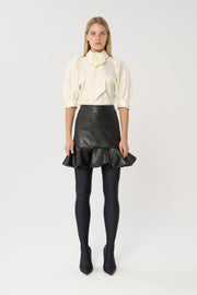 Layla Leather Skirt Black
