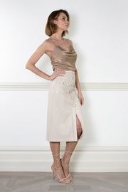 Vegan leather skirt Daria beige